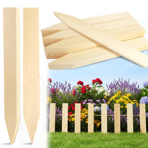UCandy wooden garden stakes with sharp point for easy soil insertion in garden beds.