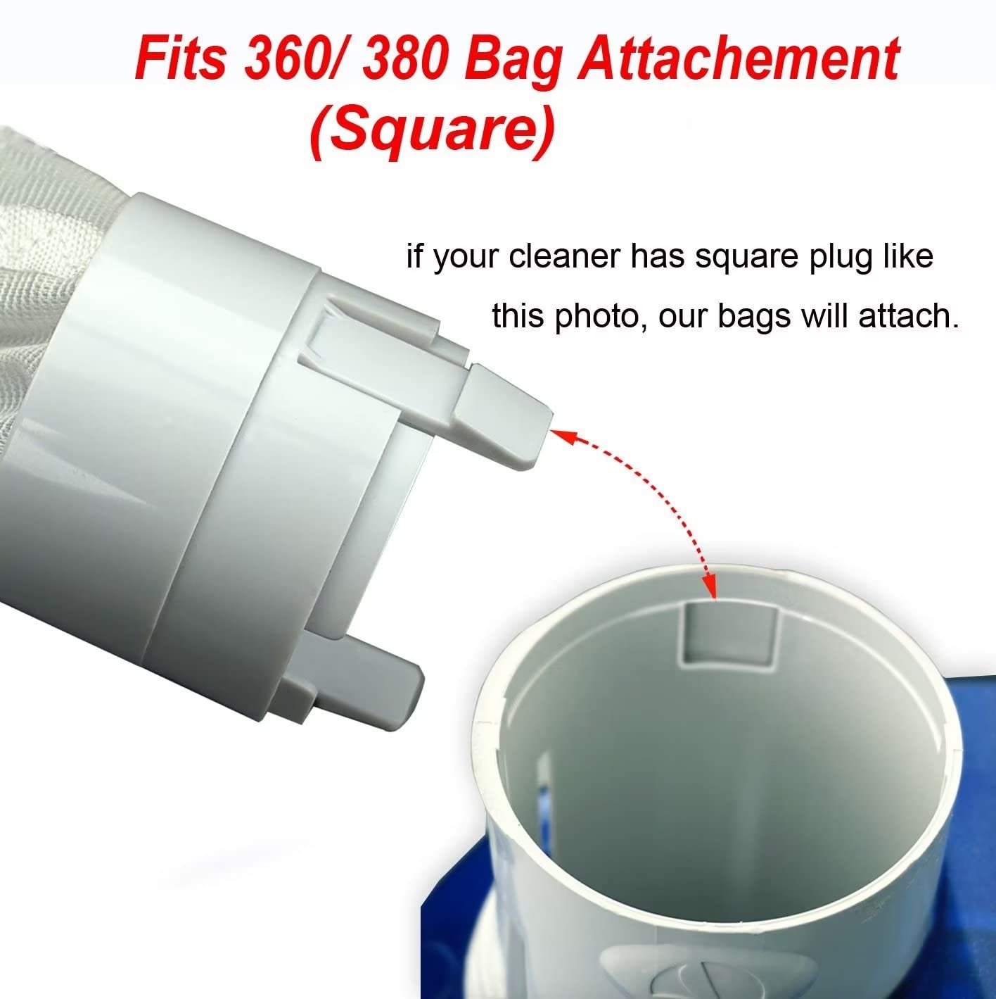 UCEDER Polaris bag filters debris down to 120 microns for leaves and needles.