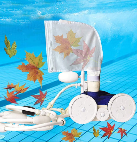 UCEDER bag captures leaves and dirt during pool cleaning sessions.