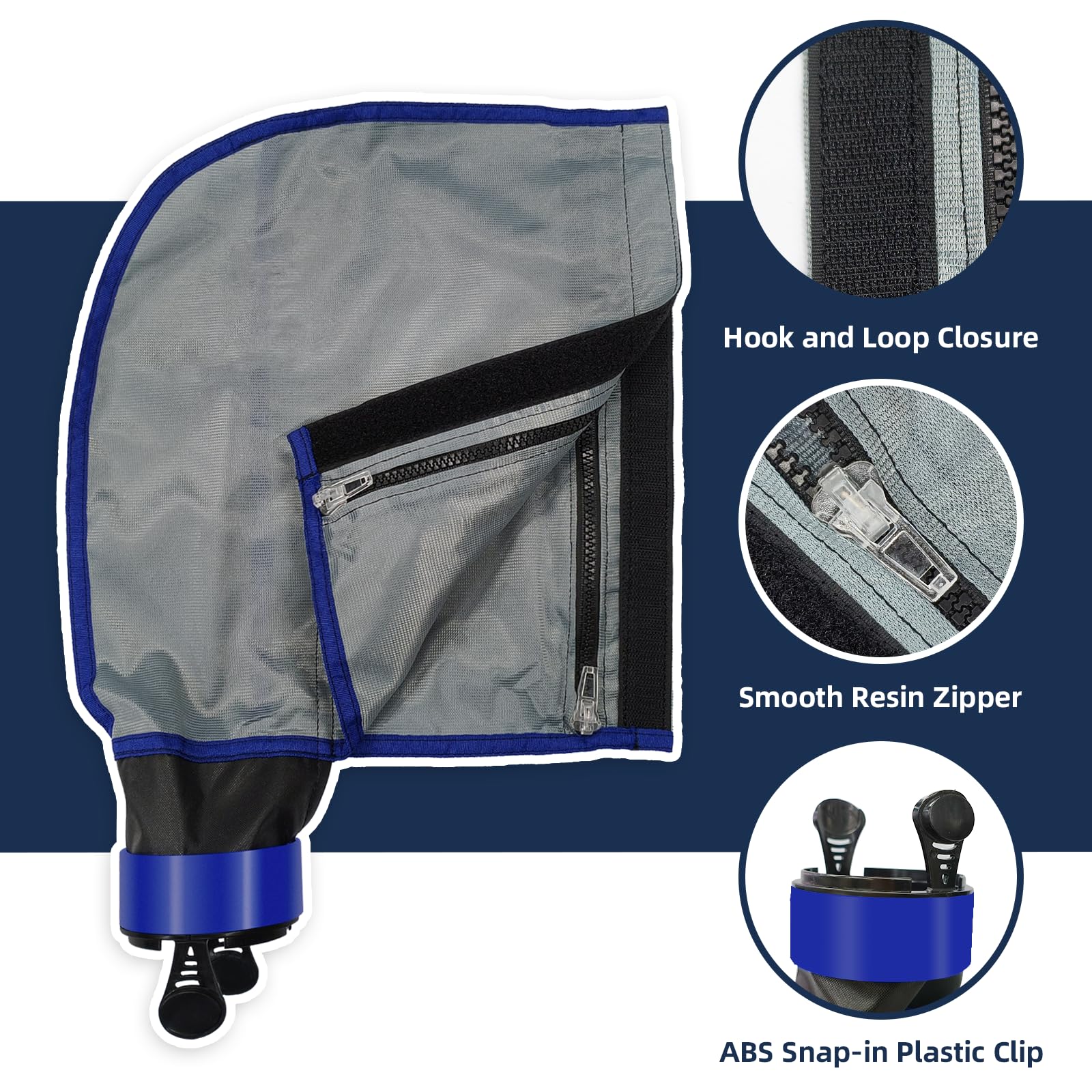 UCEDER wide hook loop closure demonstrating secure adhesion during debris collection