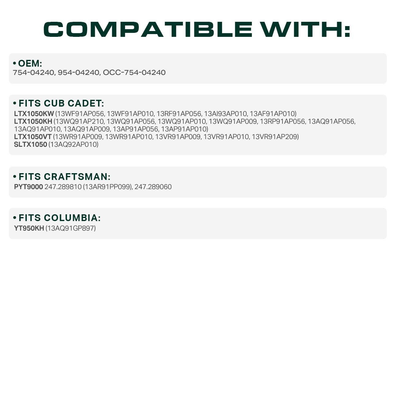 Belt dimensions 0.53 inch wide by 162.90 inch long for precise fit