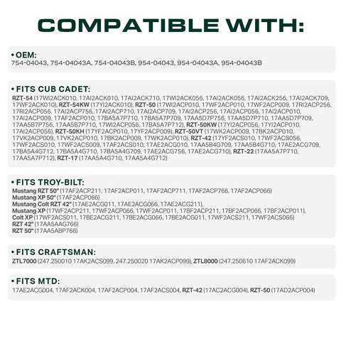 UDC 954-04043B fits Cub Cadet RZT54 with reliable grip.