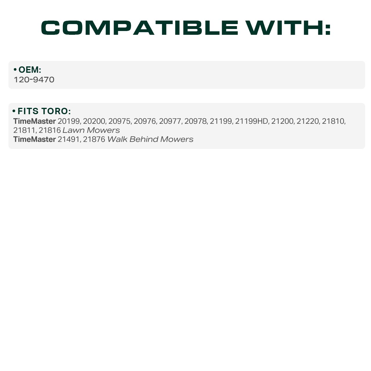 UDC Mower Belts 120-9470 27.5-inch belt length