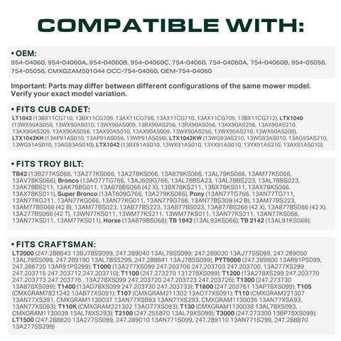 UDC Mower Belts 754-04060B belt with model list for compatibility