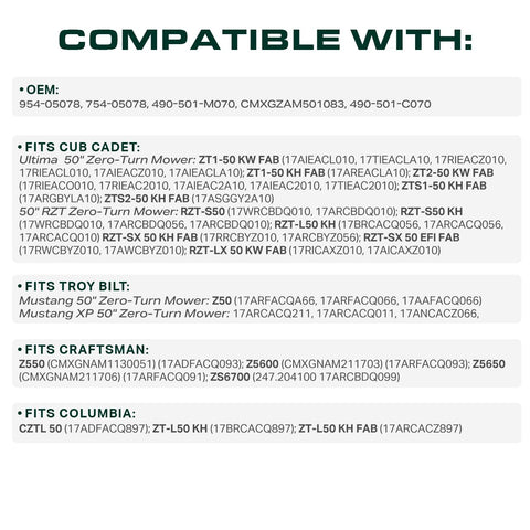 UDC Mower Belts 954-05078 deck belt for Craftsman Z550/Z5600, durable performance