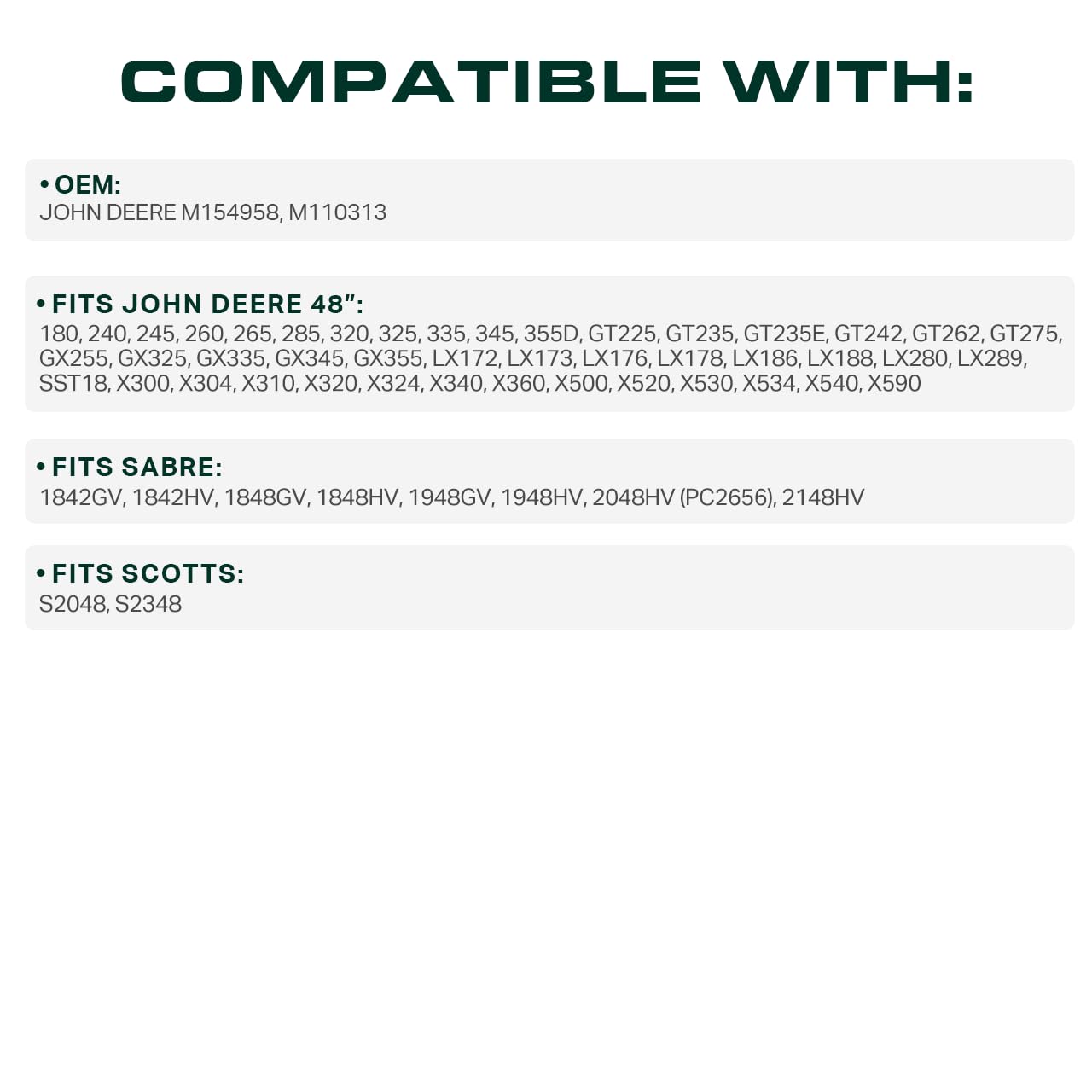 UDC Mower Belts aramid cord outer-wrap suggests durability and flexible operation.