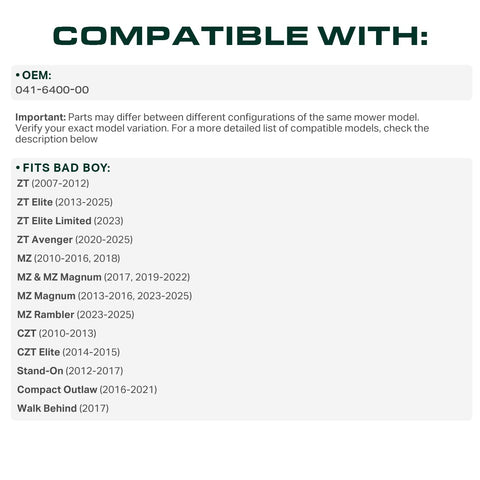 UDC Mower Belts aramid-core 041-6400-00 boosts durability and longevity.