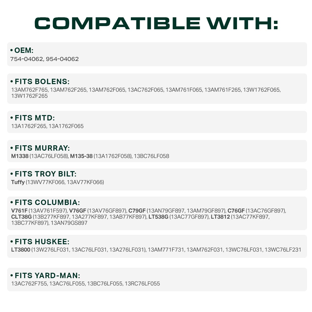 UDC Mower Belts Bolens 38-inch deck compatibility supports smooth mowing