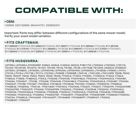 UDC Mower Belts for YTH24V48 promote consistent RPM and clean cuts