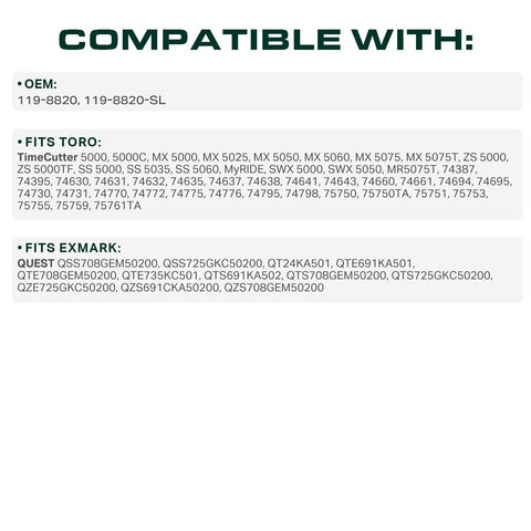 UDC Mower Belts Exmark Quest 50in deck belt compatible with multiple models.