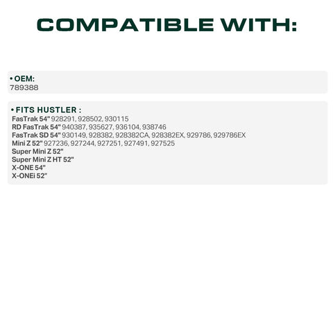 UDC Mower Belts Hustler RD FasTrak 54in deck belt supports heavy-duty mowing