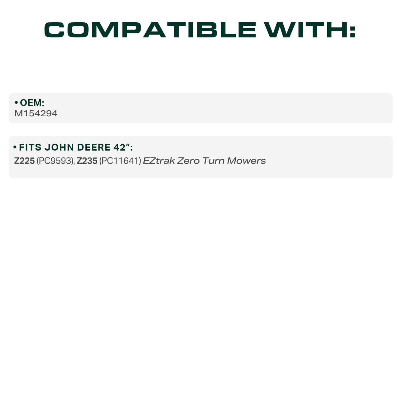 UDC Mower Belts M154294 aramid tensile cords ensure strength during heavy mowing tasks