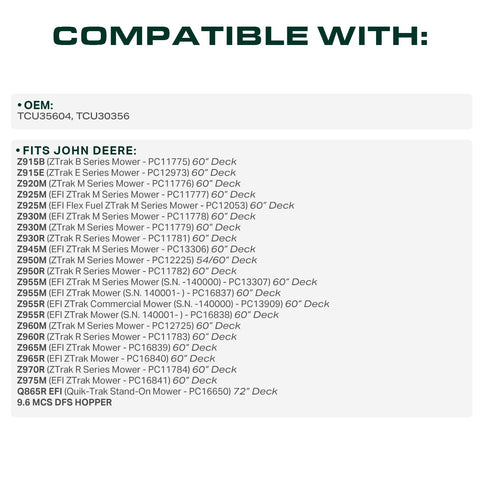 UDC Mower Belts TCU35604 wear-resistant-cover extends belt life in tough conditions