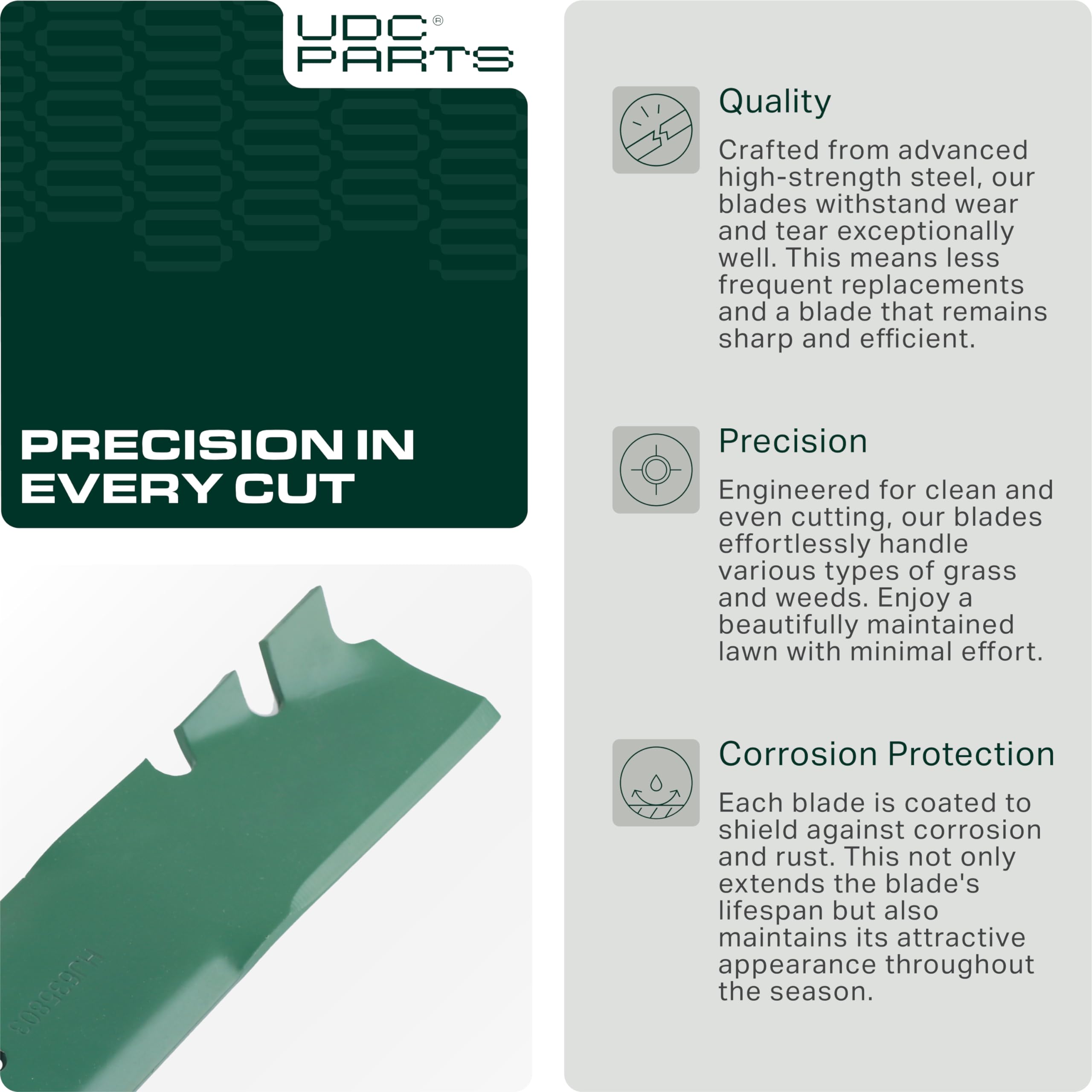 UDC Parts blade for Exmark 20977, reliable mowing