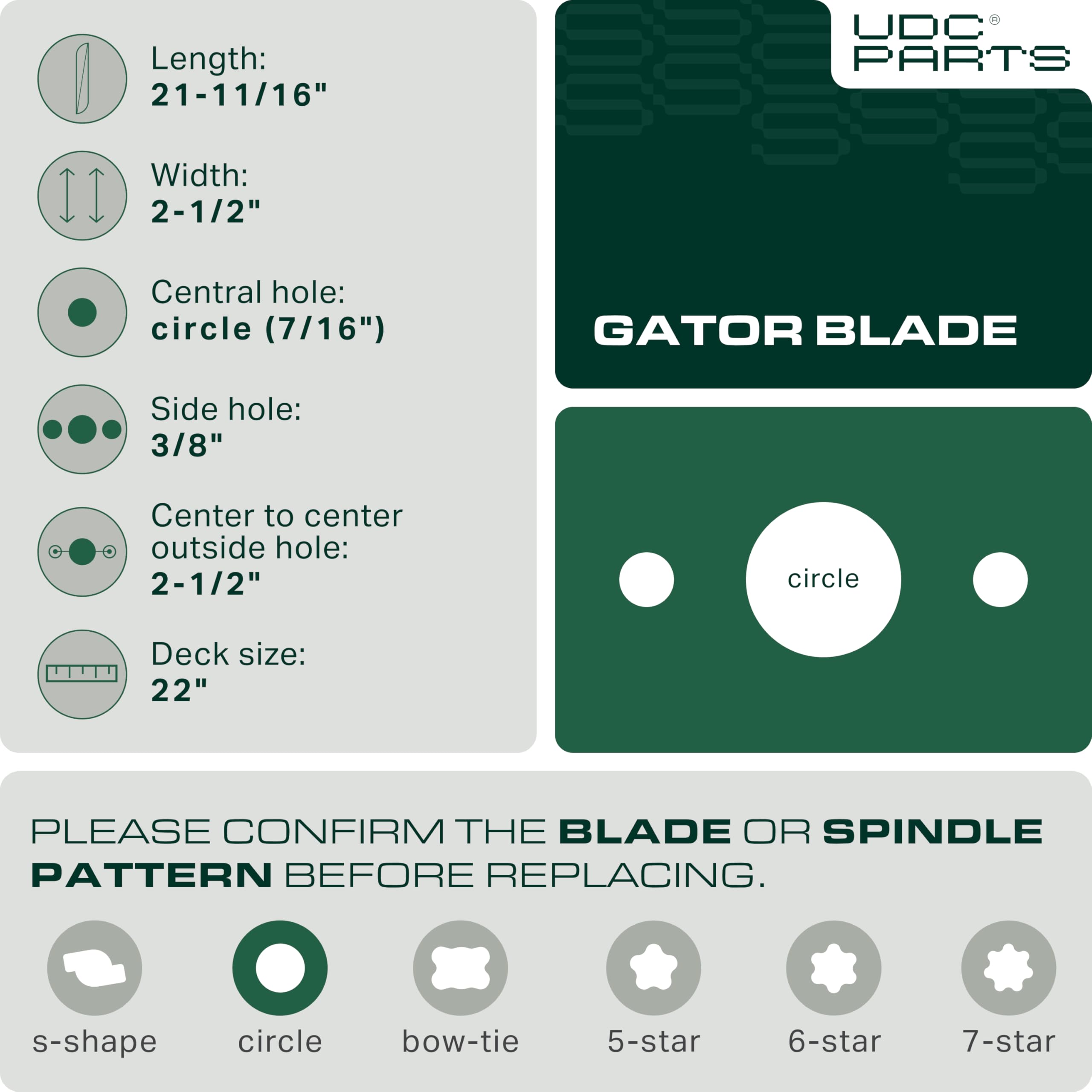 UDC Parts 131-4547-03 blade side view highlights quick install and precise fit.