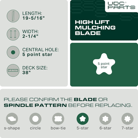 UDC Parts 193957 blade closeup for precise deck fit