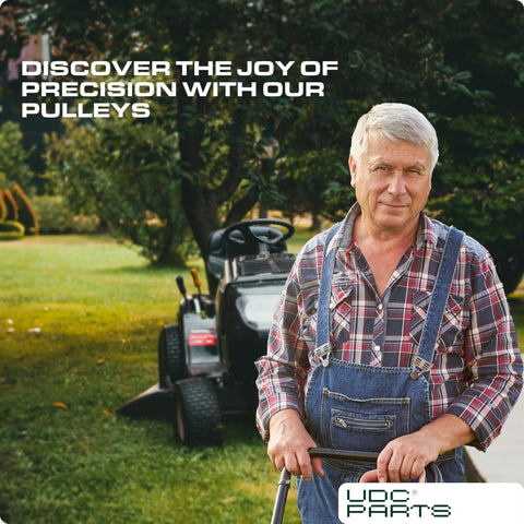 UDC Parts 196104 idler pulley reduces friction for smoother mowing.