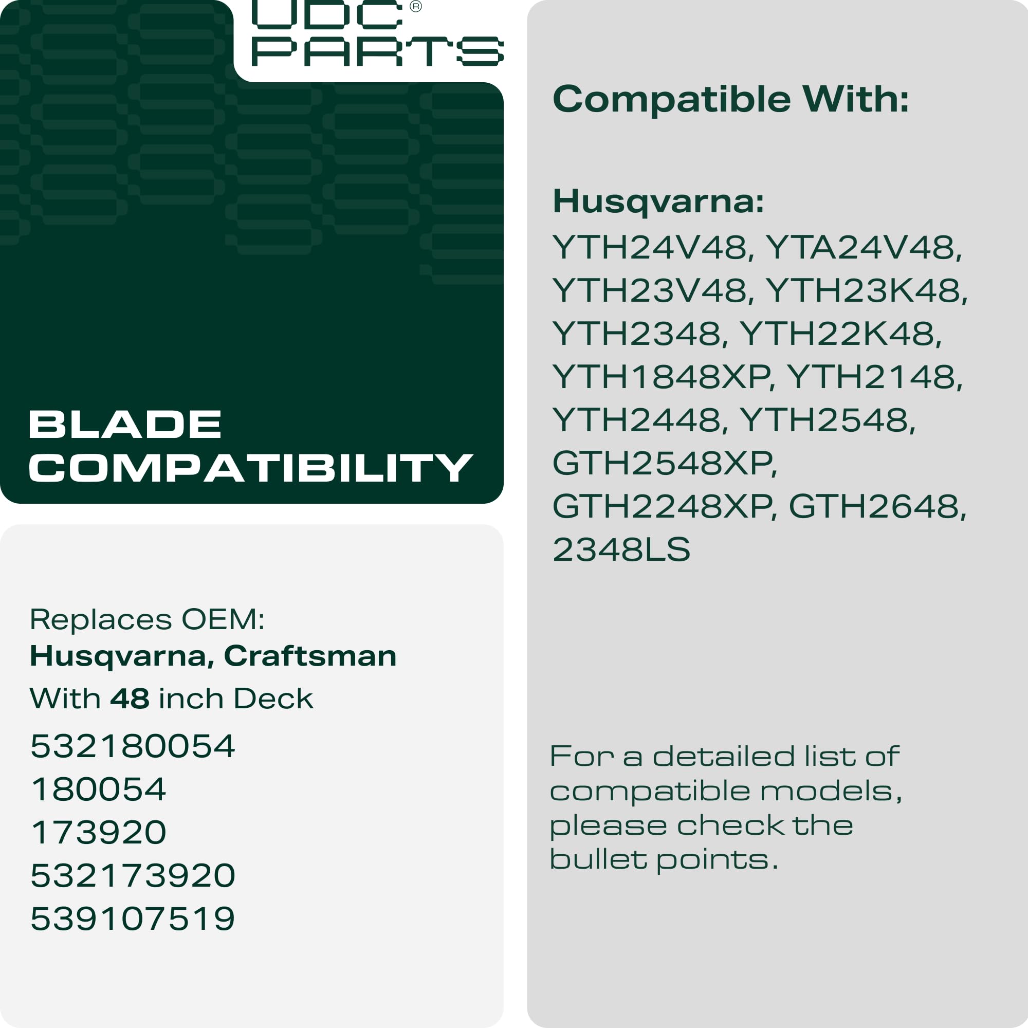 UDC Parts 532180054 cutting-edge close-up emphasizes sharp edge for efficient mowing