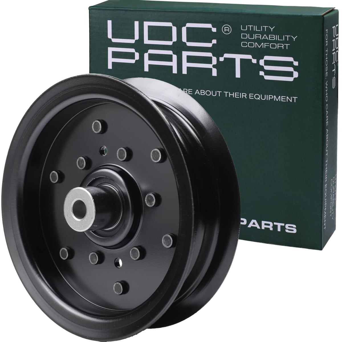 UDC Parts 532196106 idler pulley on 42-54 deck enables smooth belt operation