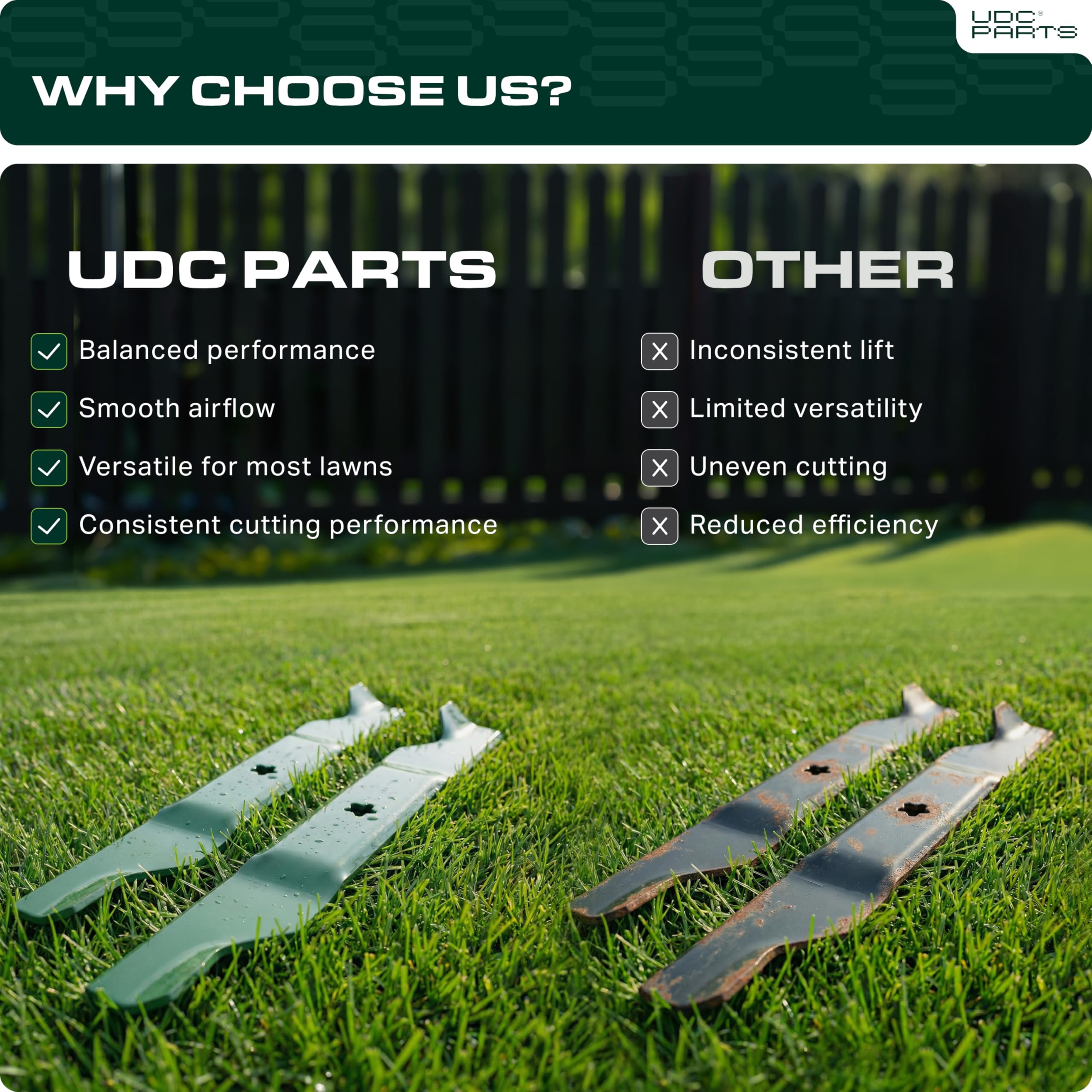 UDC Parts 532405380 dimensions label confirms 46 inch deck compatibility