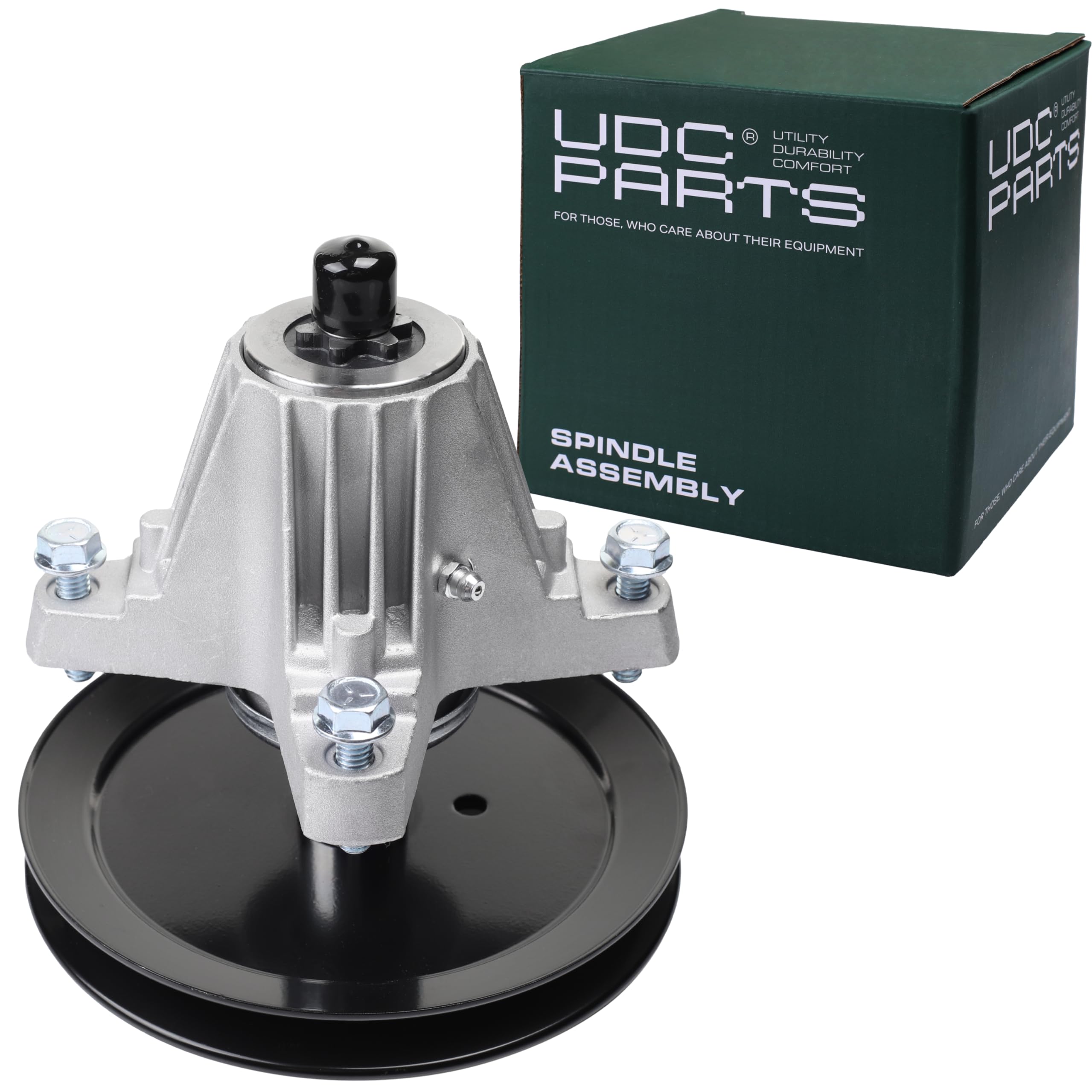 UDC Parts 918-06977A spindle assembly for 46-inch deck, replacement-ready.