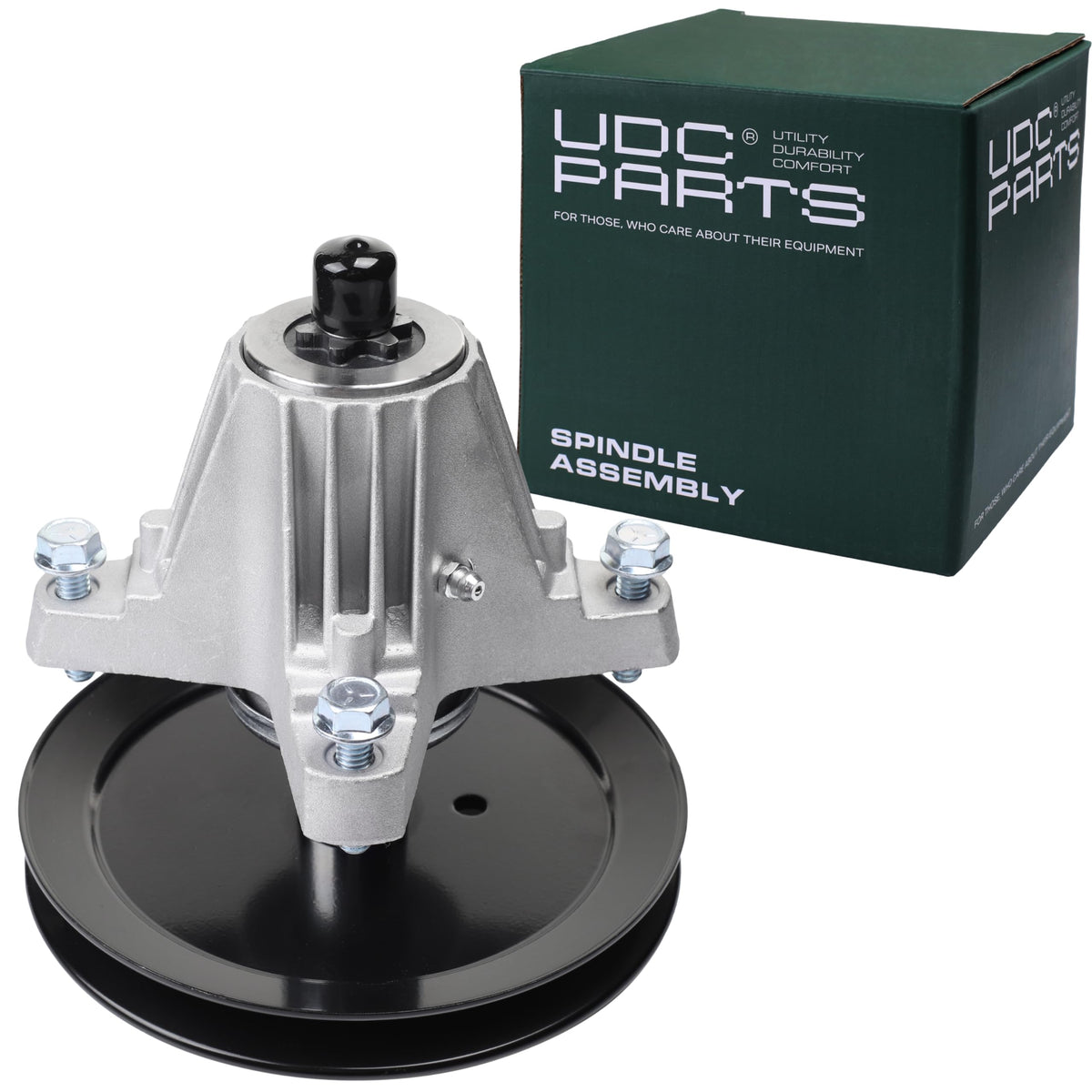 UDC Parts 918-06977A spindle assembly for 46-inch deck, replacement-ready.