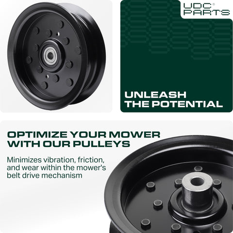 UDC Parts compatibility guide image shows broad mower deck compatibility