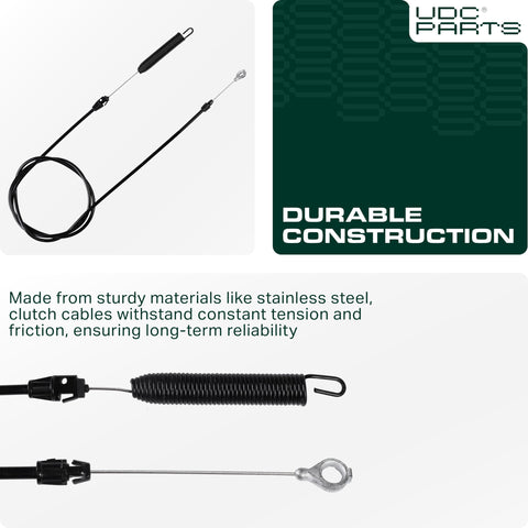 Durable mower clutch cable resists wear during frequent mowing