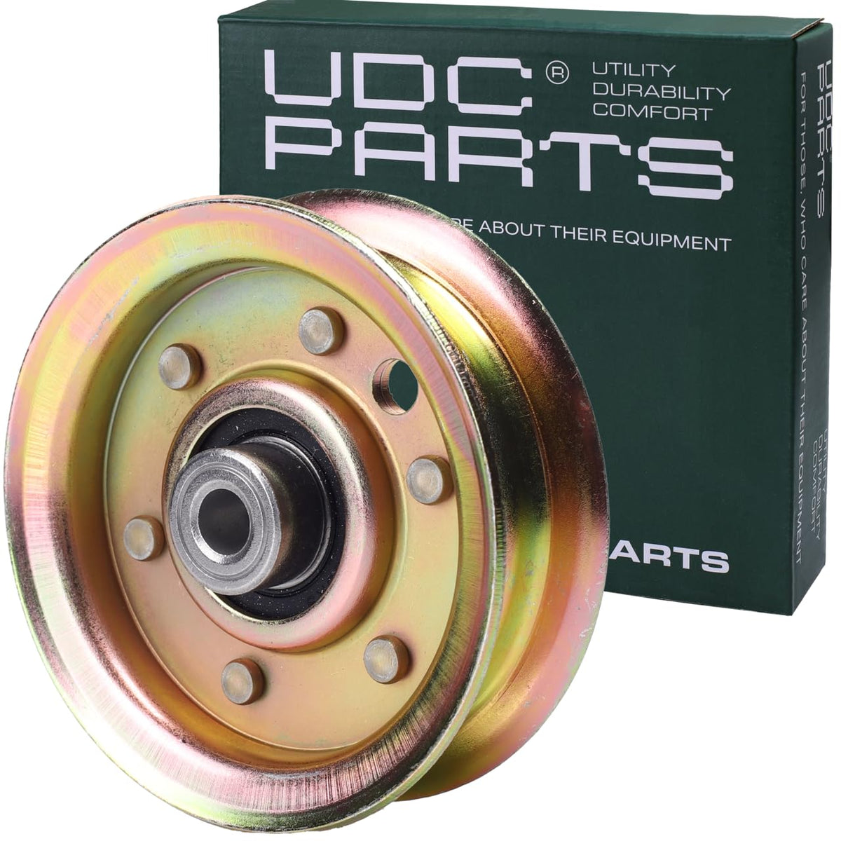 UDC Parts idler pulley 173437 reduces belt friction for reliable mowing.