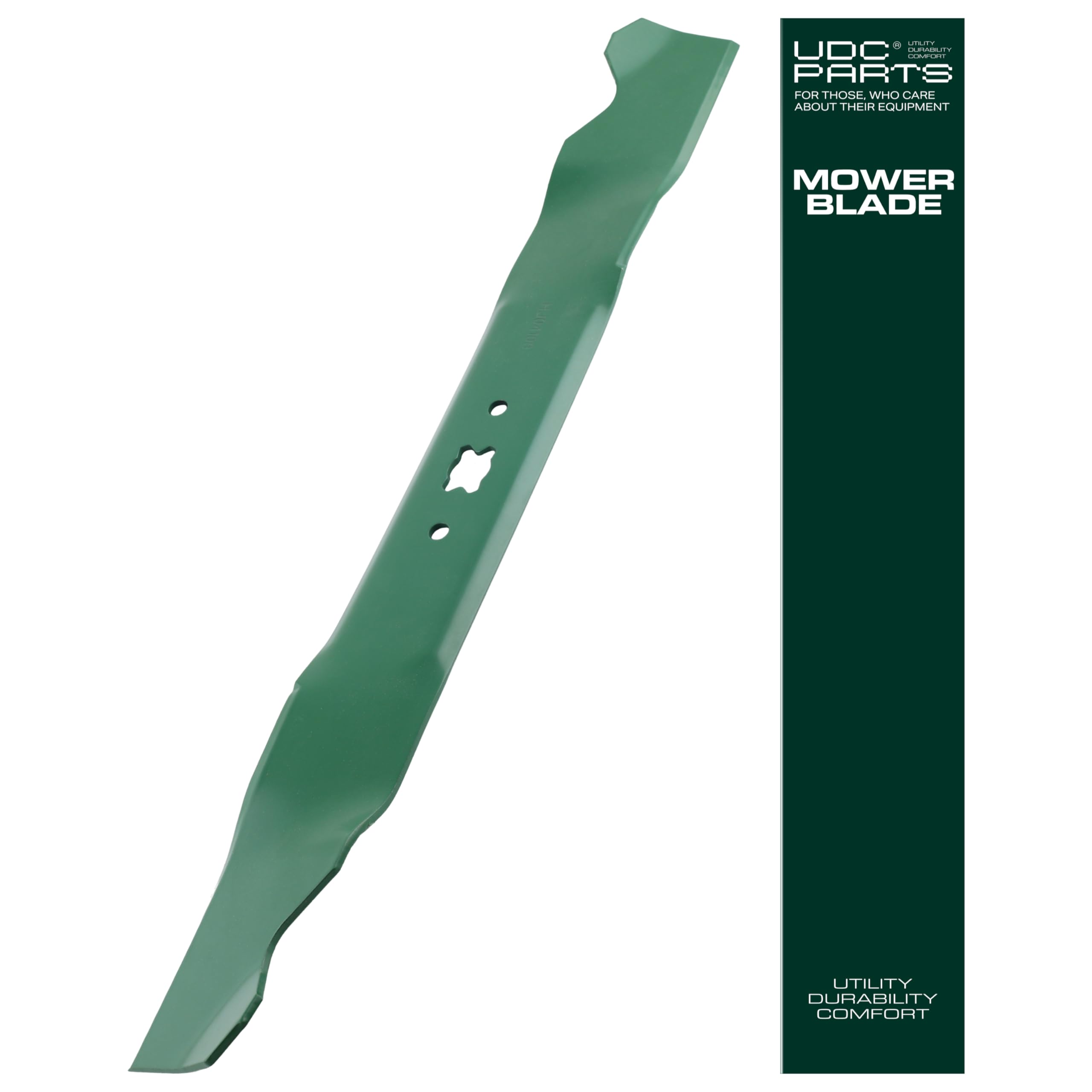 UDC Parts mulching blade 942-0741A top view for precise cut.