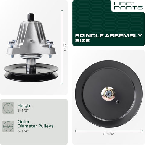 UDC Parts spindle assembly with mounting bolts supports reliable installation.