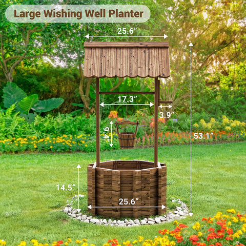 UDPATIO wishing well with 4 reinforcement rods for a stronger base