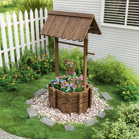 UDPATIO wishing well yard decor in garden setting for curb appeal