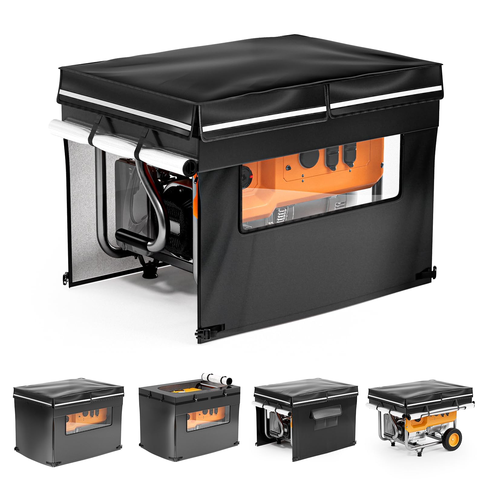 UEAKPIC generator cover front view showing secure fit for 5k–15kW units