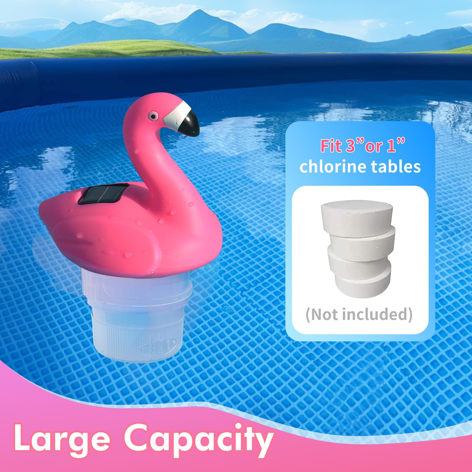 Uekars glow-in-dark chlorine floater; bright night glow enhances pool safety and fun.