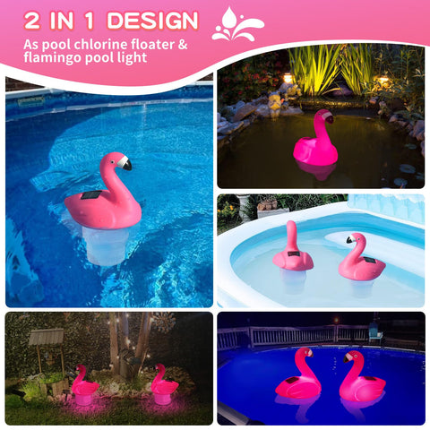 Uekars ip68 waterproof flamingo floater; sturdy, stays afloat in all pool conditions.