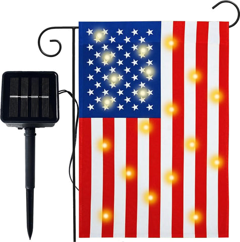 Uelfbaby 12x18 double-sided flag with lights for outdoor nighttime visibility