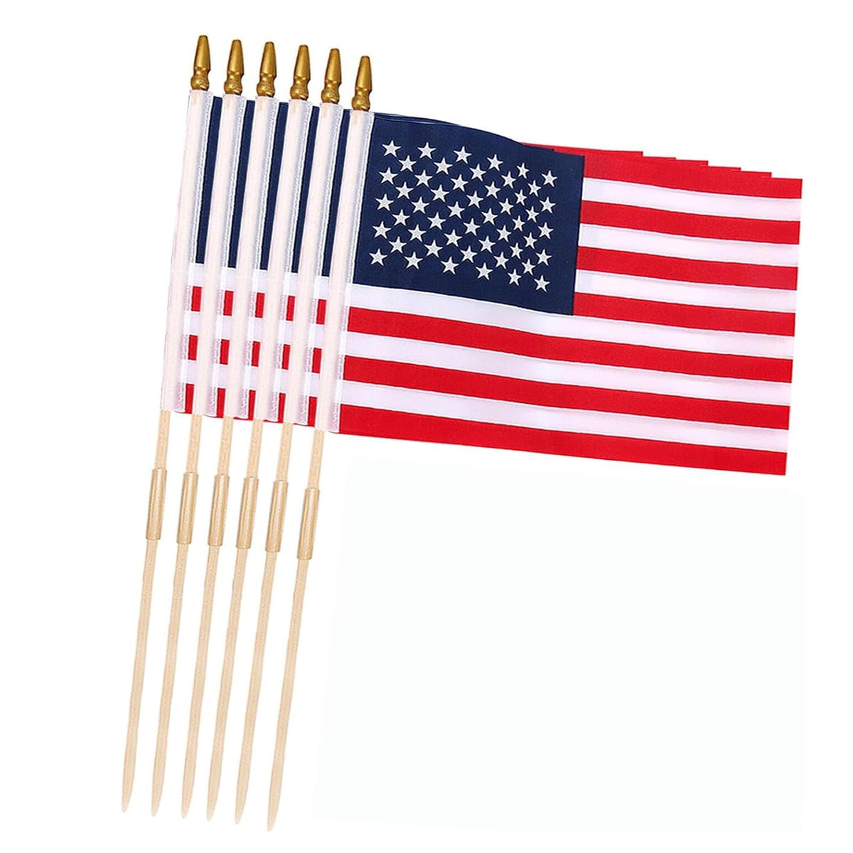 Uelfbaby American flags 12x18 inches in a 6-pack for parades and yard decor