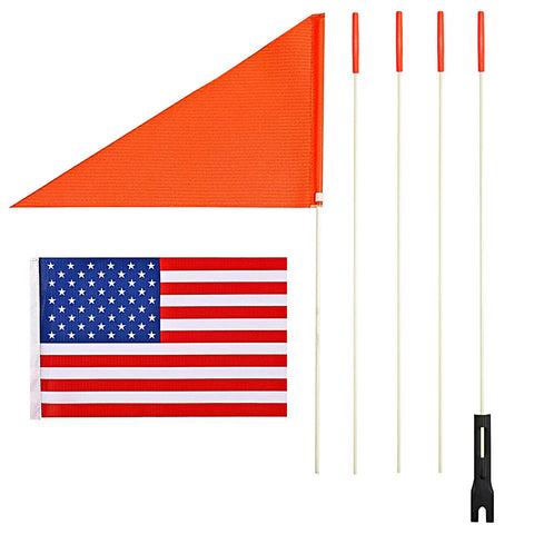 Uelfbaby bike USA safety flag on a 6ft fiberglass pole for high visibility