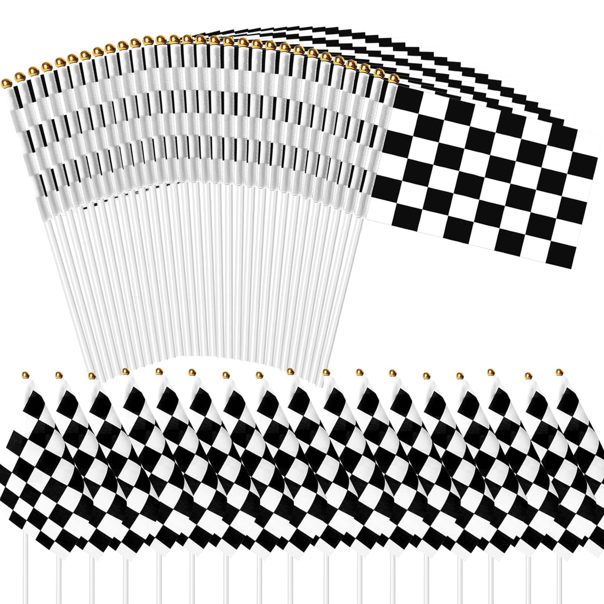Uelfbaby checkered flags 5x8in for race-themed party decorations