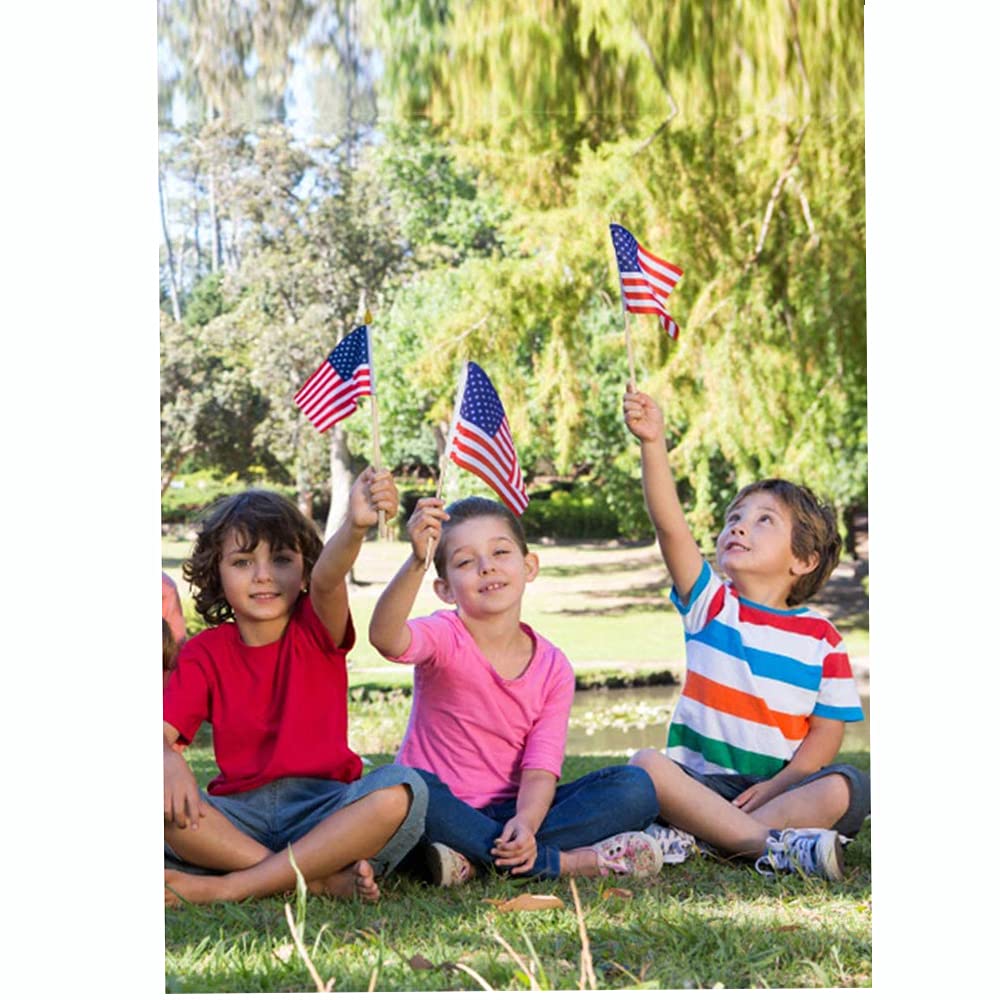 Uelfbaby 4x6-inch flags with 12-inch staffs for easy handheld display.