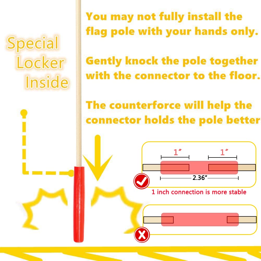 Uelfbaby heavy-duty fiberglass pole provides sturdy support