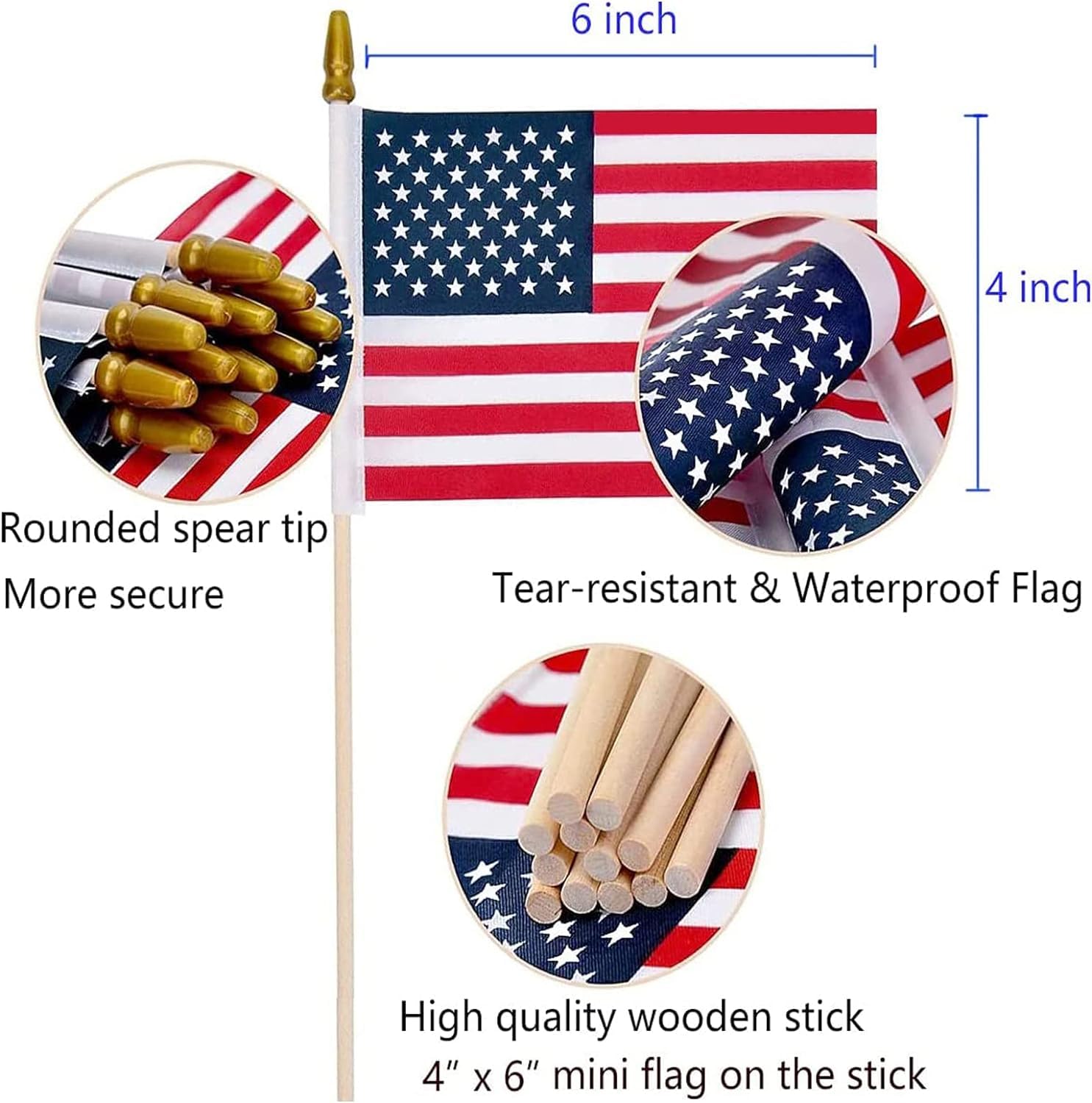 Uelfbaby kid-safe spear-top flags ideal for safe waving by children.