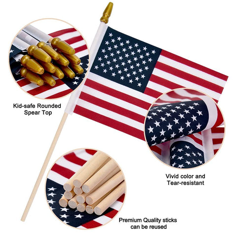 Uelfbaby flag with spear top, safe for family use.