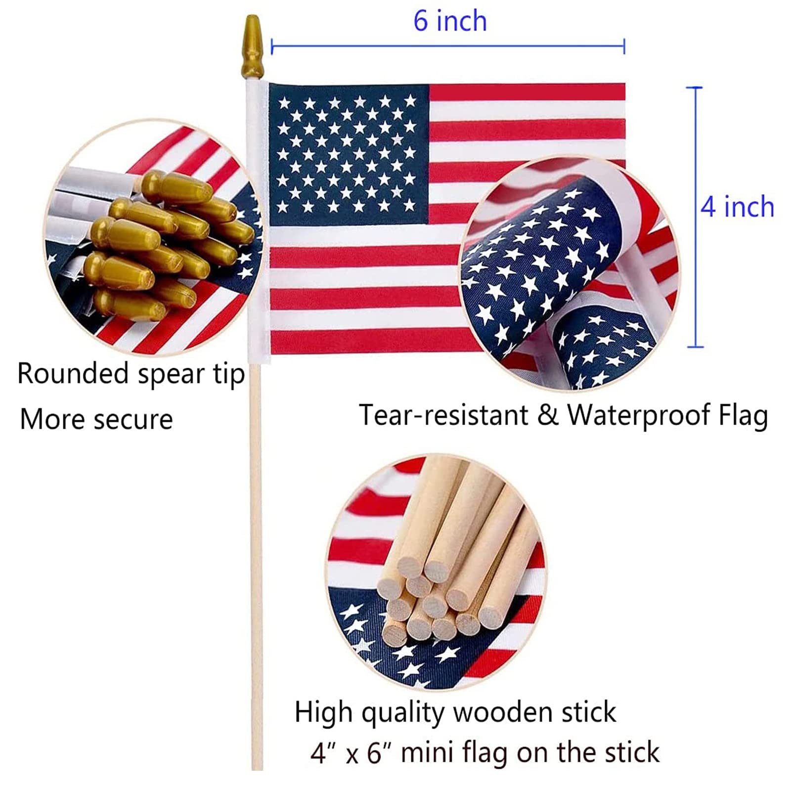 Outdoor US flags 4x6 inches by Uelfbaby in parade setup
