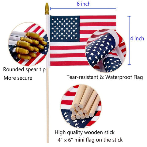 Outdoor US flags 4x6 inches by Uelfbaby in parade setup