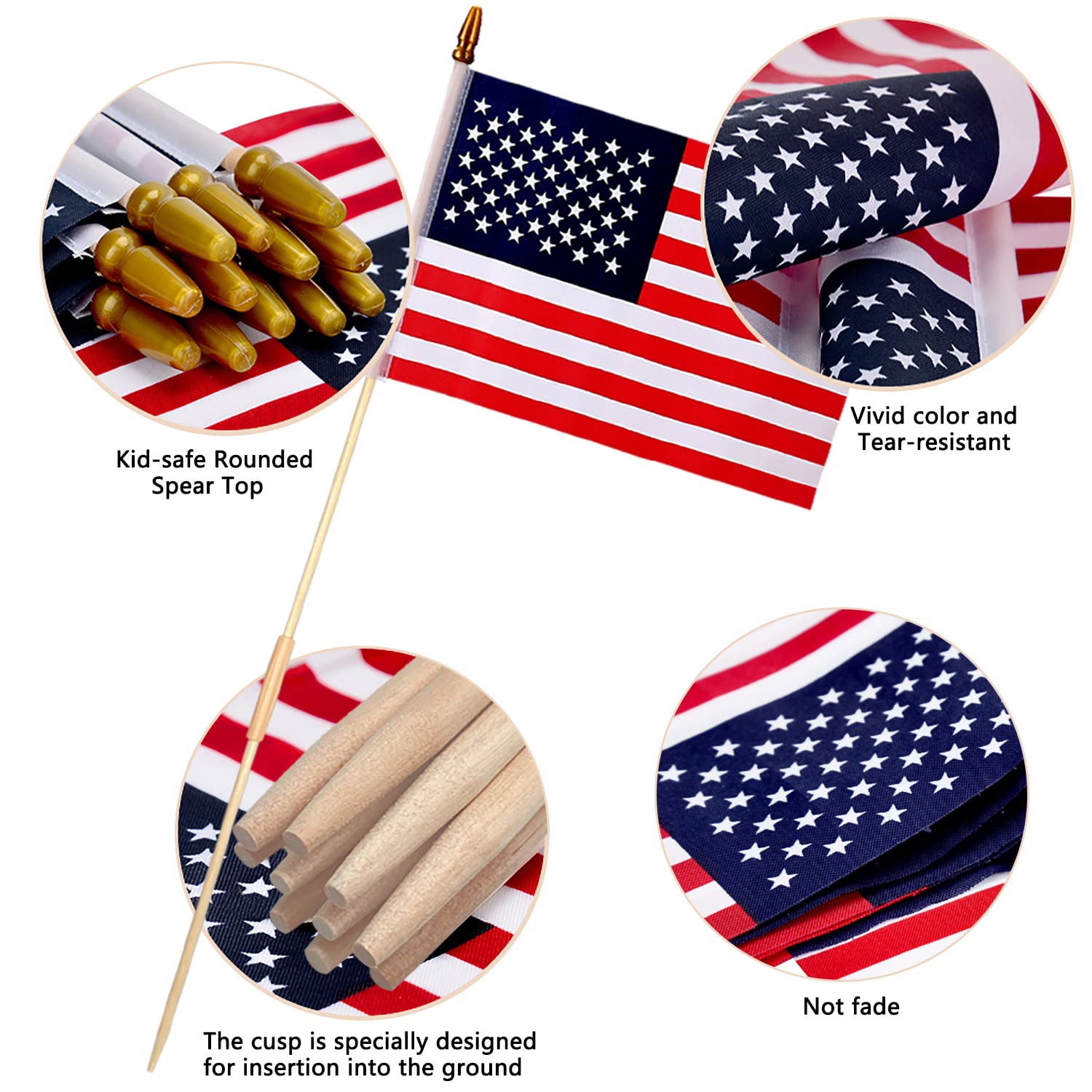 Uelfbaby wooden pole with extension for versatile parade setups