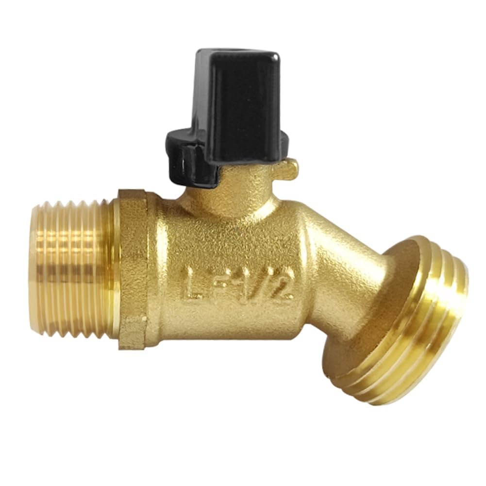 Uenede valve installed on a garden faucet illustrates straightforward quarter-turn shutoff