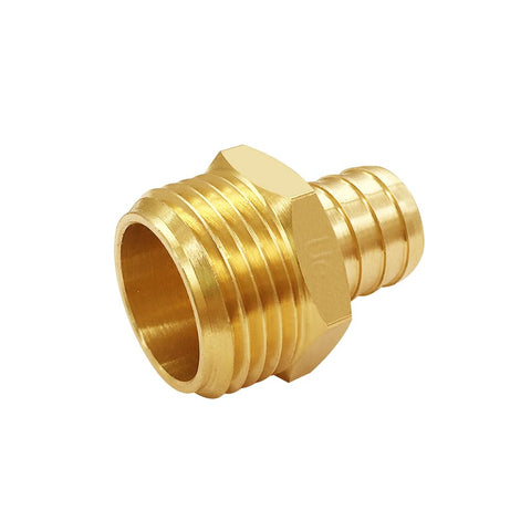 Uenede hex-design grip aids secure installation of brass fittings.