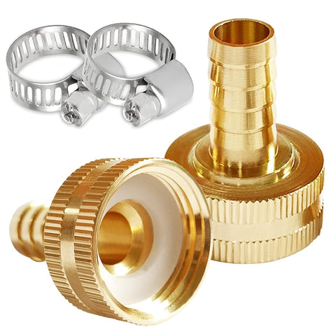 Uenede solid brass garden hose connector front view for durable connections.